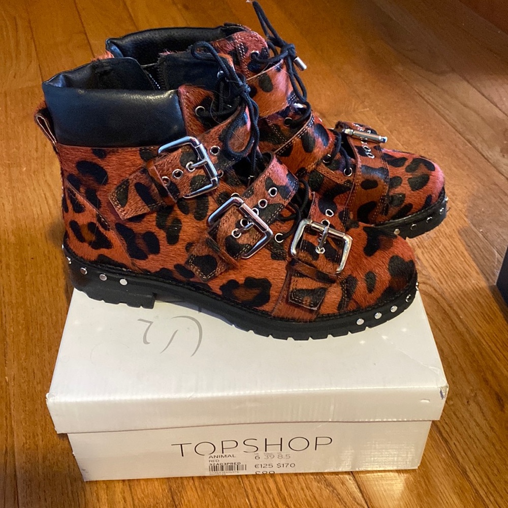 Topshop animal print leopard boots